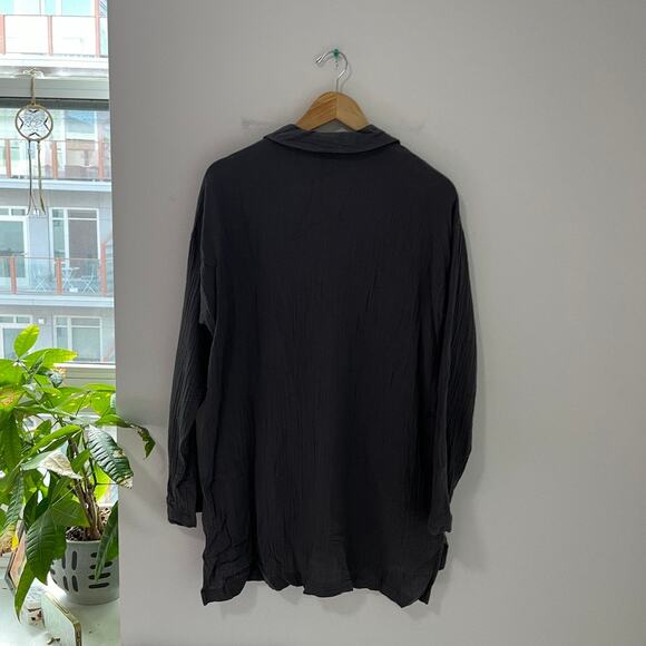 J. Jill PureJill Dark Gray Texture Tunic Blouse Size Medium - Picture 6 of 6